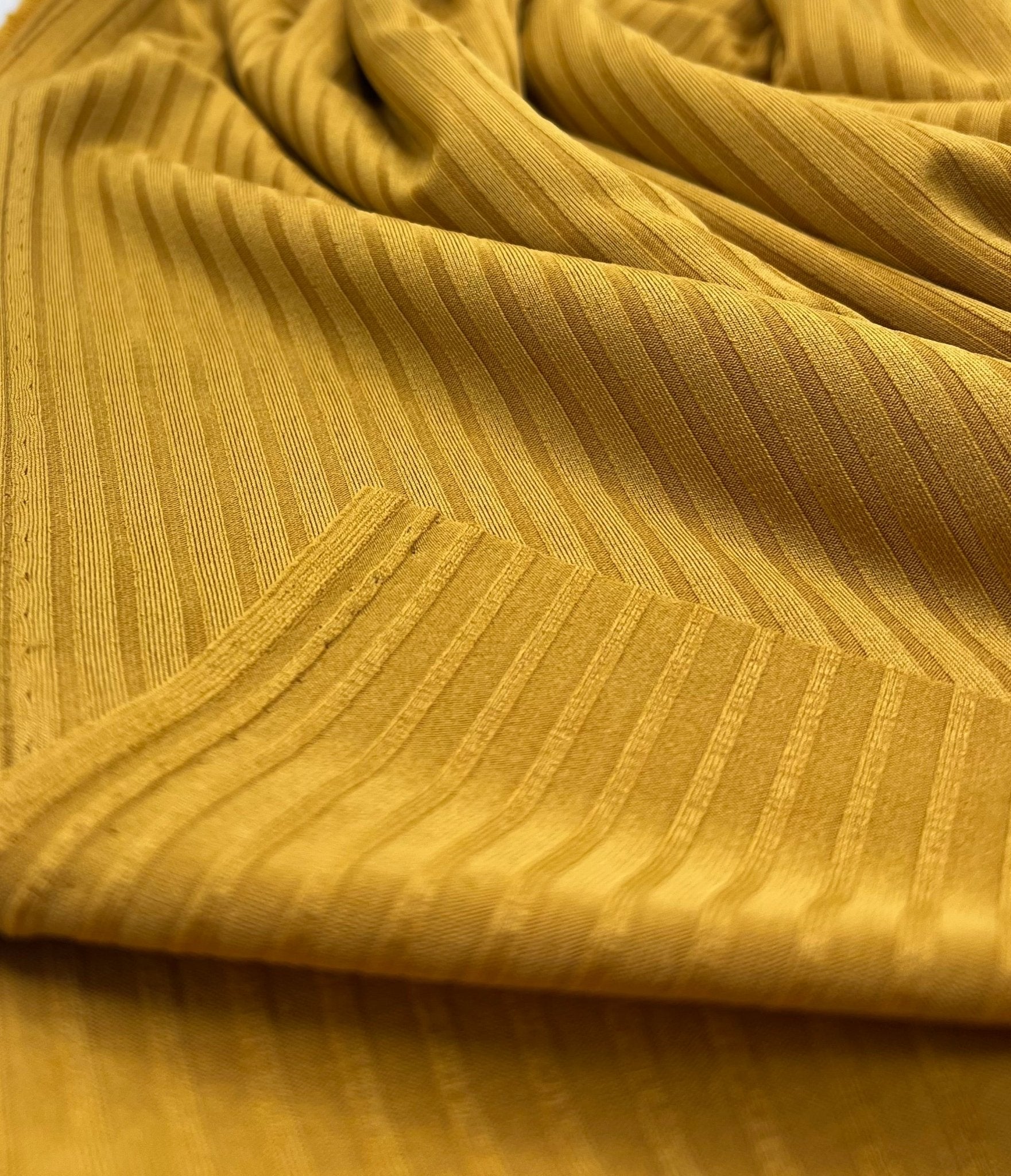 Mustard 8x4 Wide Rib Stretch Fabric - T9 Fabrics