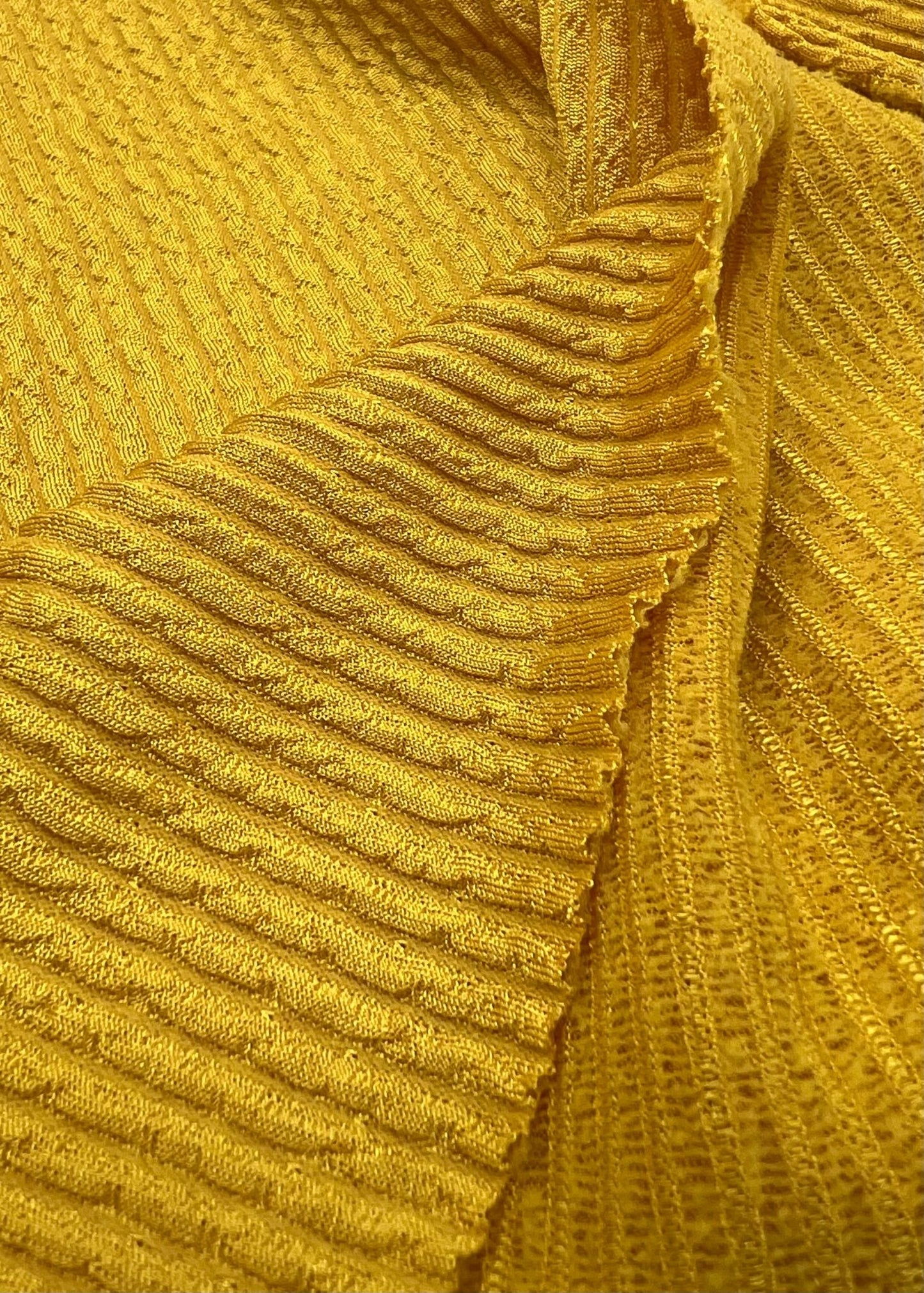 Mustard Thick Rope Rib 2 Way Stretch Fabric - T9 Fabrics