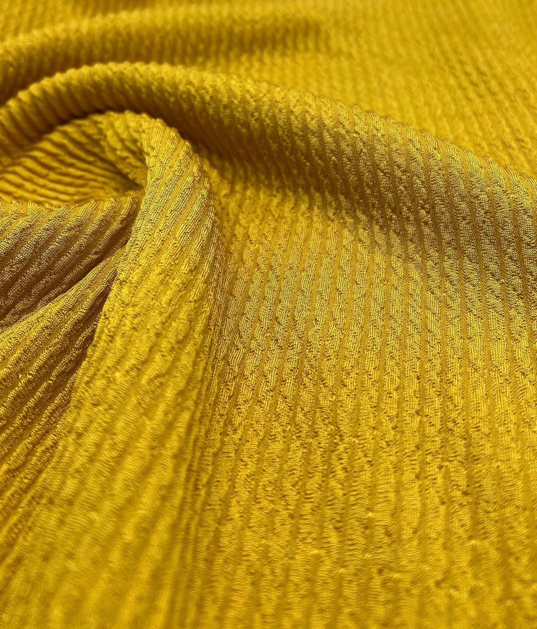 Mustard Thick Rope Rib 2 Way Stretch Fabric - T9 Fabrics