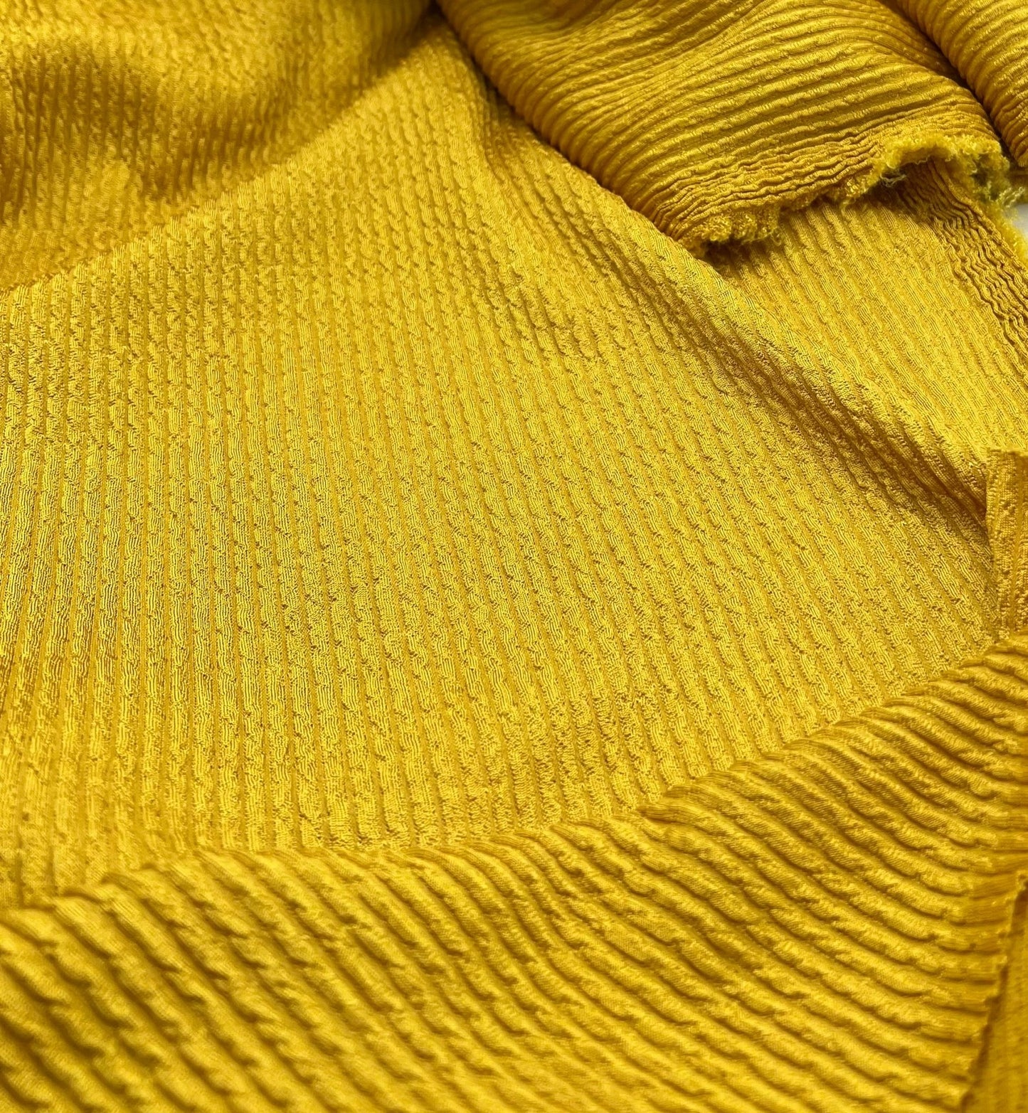 Mustard Thick Rope Rib 2 Way Stretch Fabric - T9 Fabrics