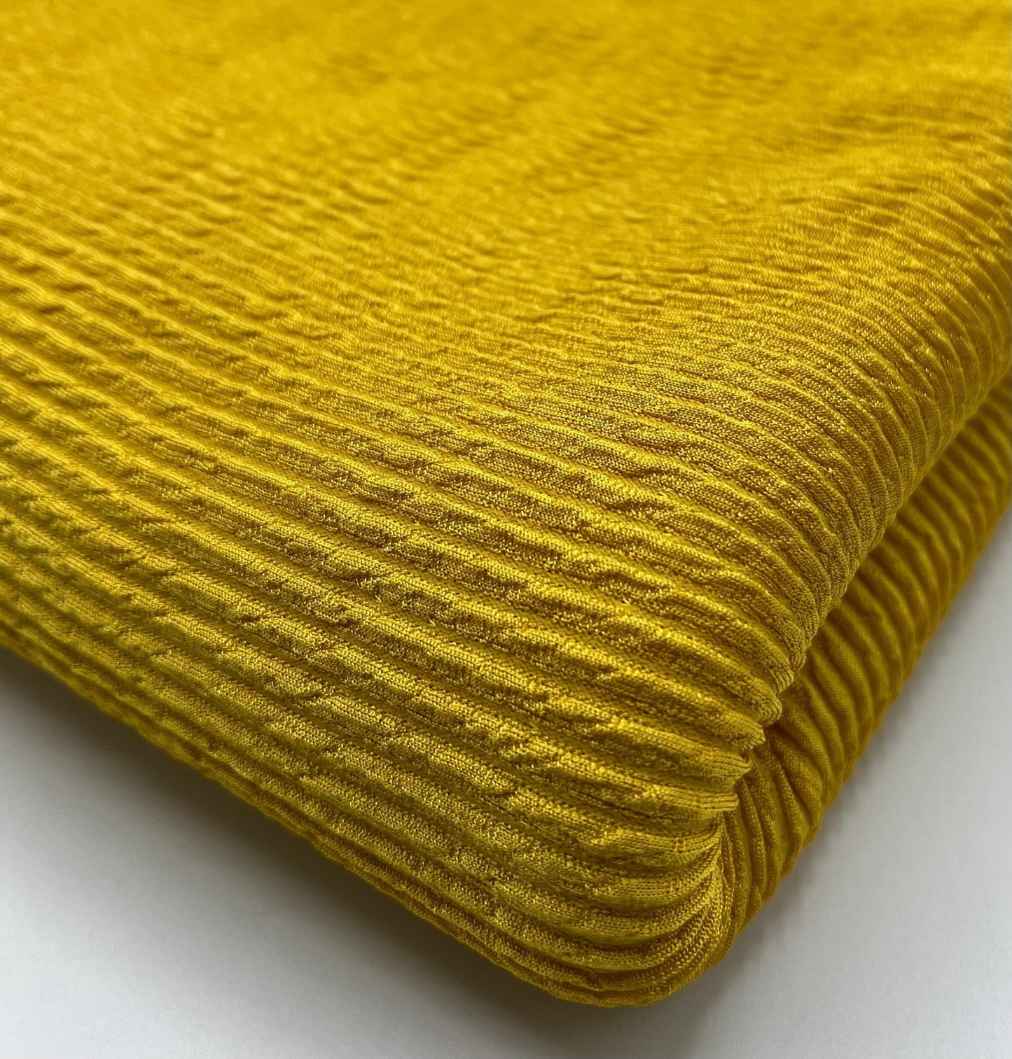 Mustard Thick Rope Rib 2 Way Stretch Fabric - T9 Fabrics