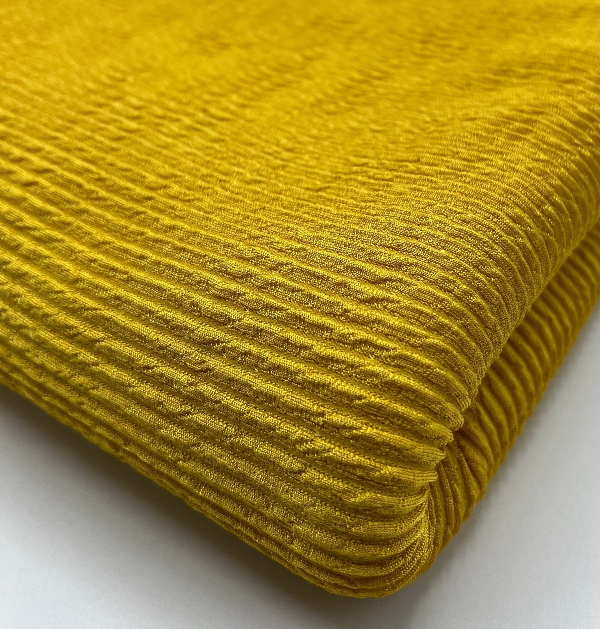 Mustard Thick Rope Rib 2 Way Stretch Fabric - T9 Fabrics