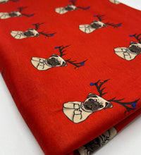 Naughty Pug Print Soft Spun Poly Stretch Fabric - T9 Fabrics