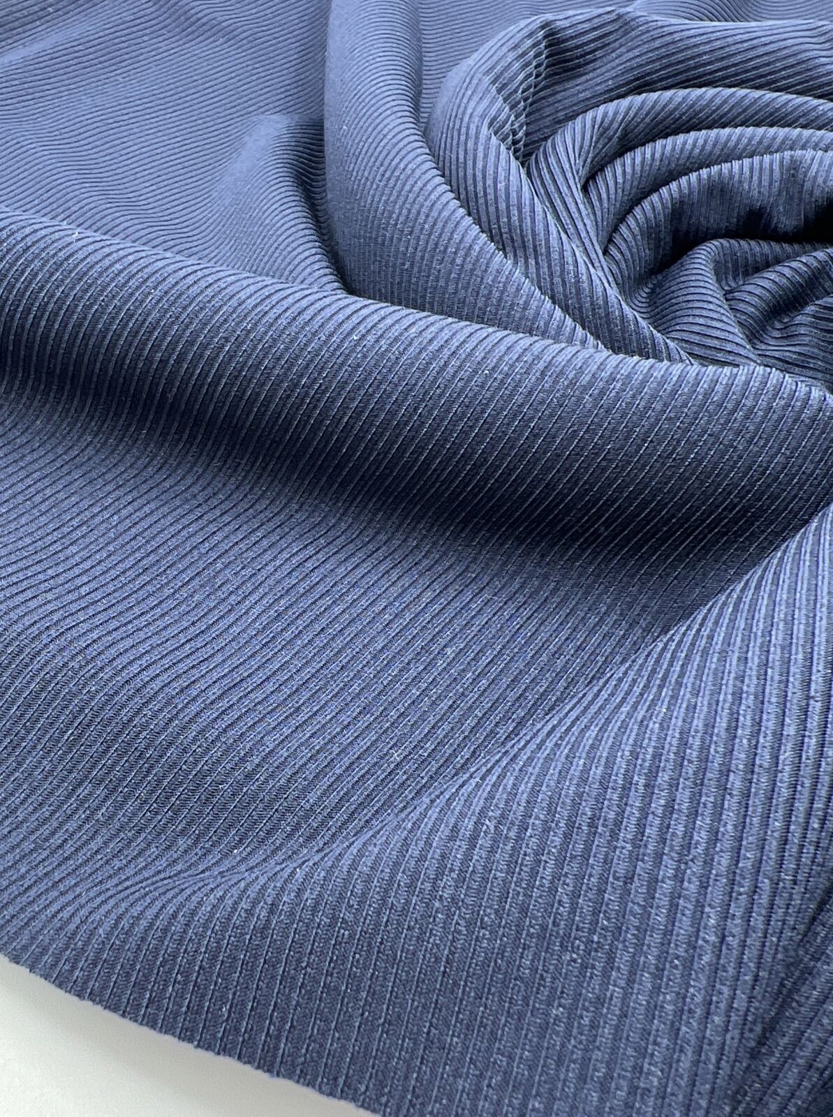 Navy 2X1 Fine Rib Stretch Fabric - T9 Fabrics