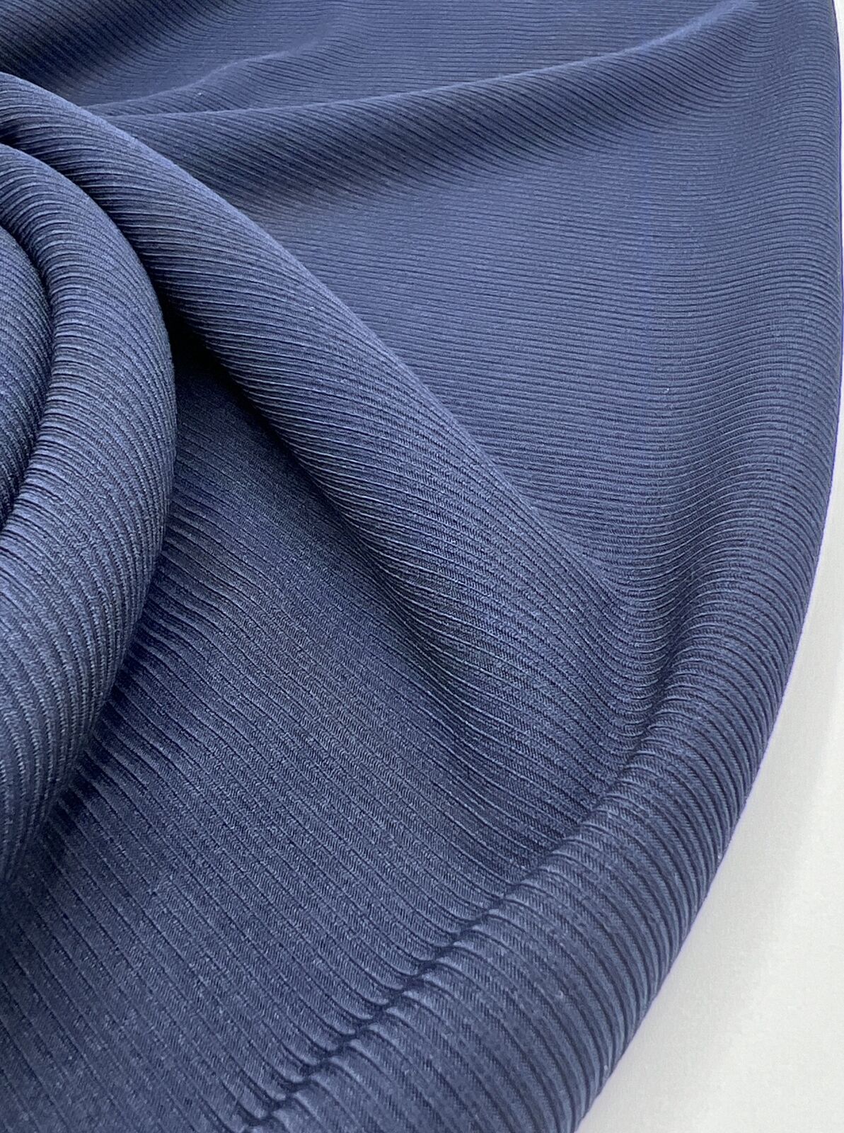 Navy 2X1 Fine Rib Stretch Fabric - T9 Fabrics