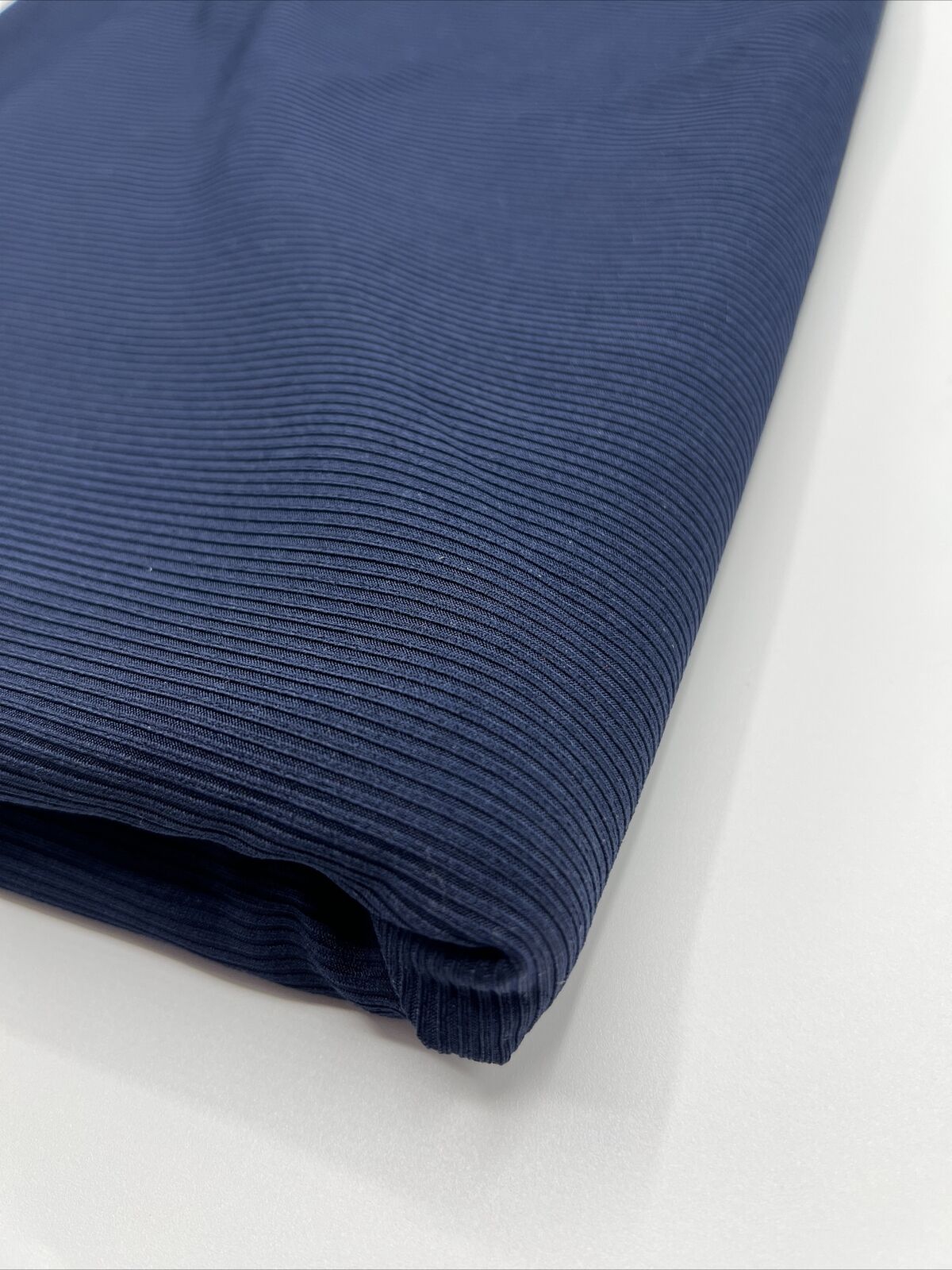 Navy 2X1 Fine Rib Stretch Fabric - T9 Fabrics