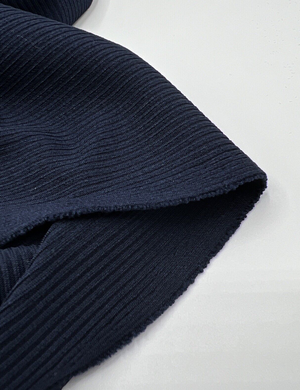 Navy 2X1 Fine Rib Stretch Fabric - T9 Fabrics