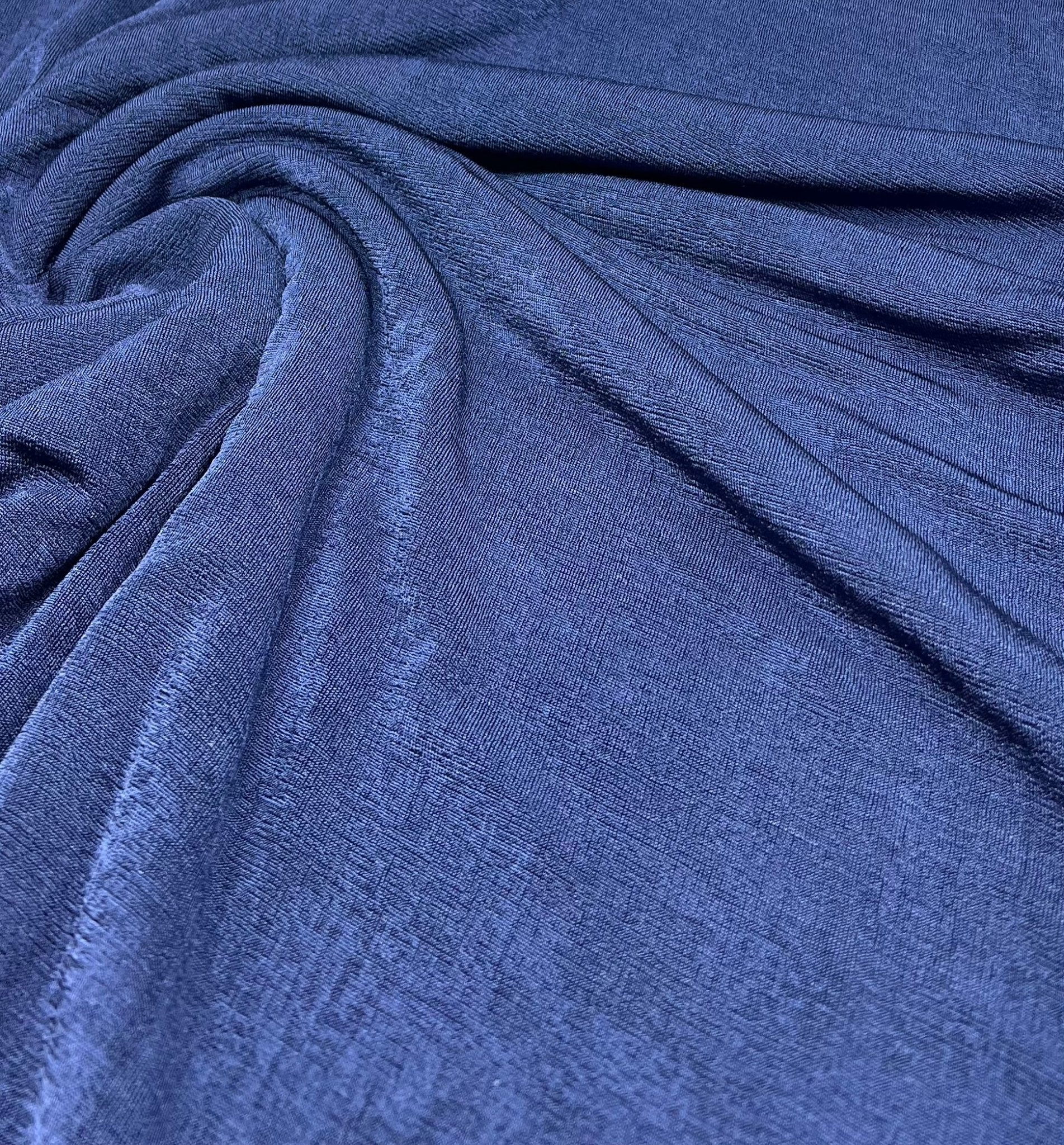 Navy Acetate Slinky Stretch Fabric - T9 Fabrics