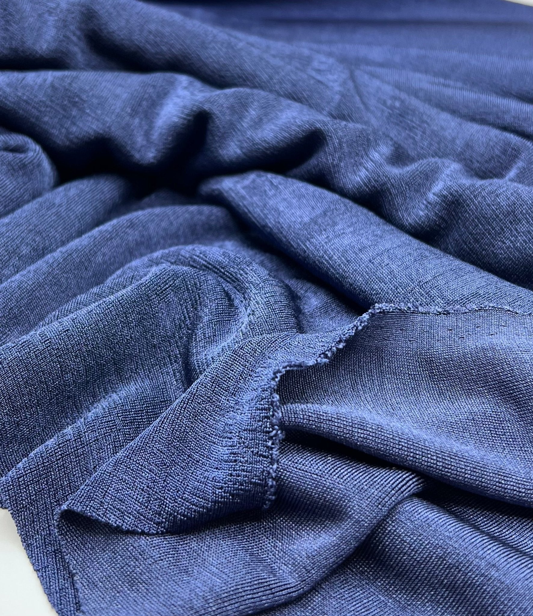 Navy Acetate Slinky Stretch Fabric - T9 Fabrics