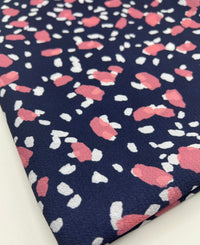 Navy Animal Print Lightweight Bubble Crepe Fabric - T9 Fabrics