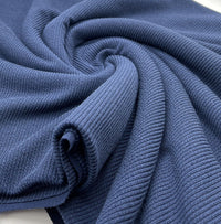 Navy Crinkle Rib Stretch Fabric - T9 Fabrics