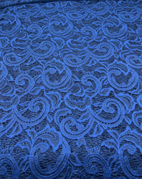 Navy Floral Lace Fabric Stretch - T9 Fabrics