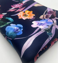 Navy Floral Scuba Foam 3D Mono Scuba Stretch Jersey Fabric Stretch - T9 Fabrics
