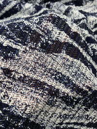 Navy Ivory Knitted Fabric - T9 Fabrics