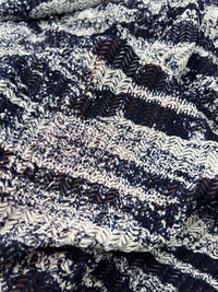 Navy Ivory Knitted Fabric - T9 Fabrics