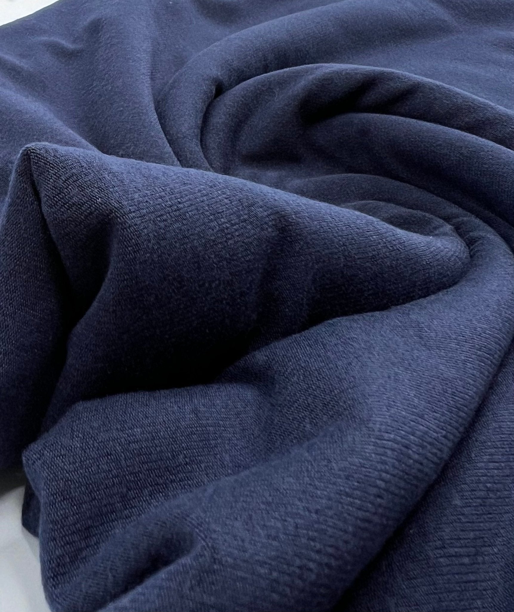 Navy Lightweight Melange Knit Stretch Fabric - T9 Fabrics