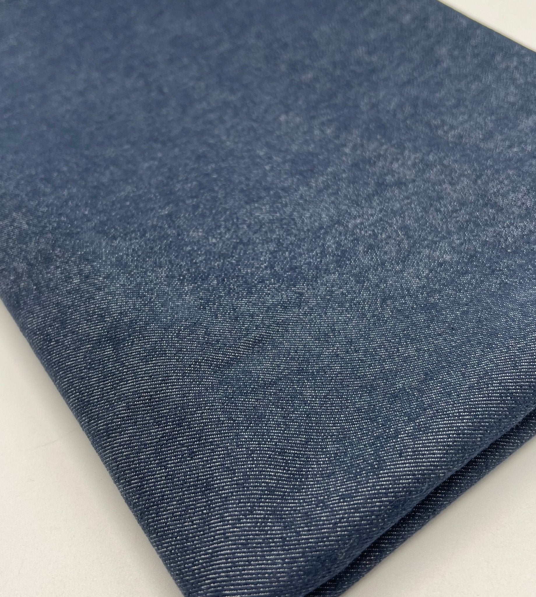 Navy Plain Washed Stretch Denim 280GSM - T9 Fabrics