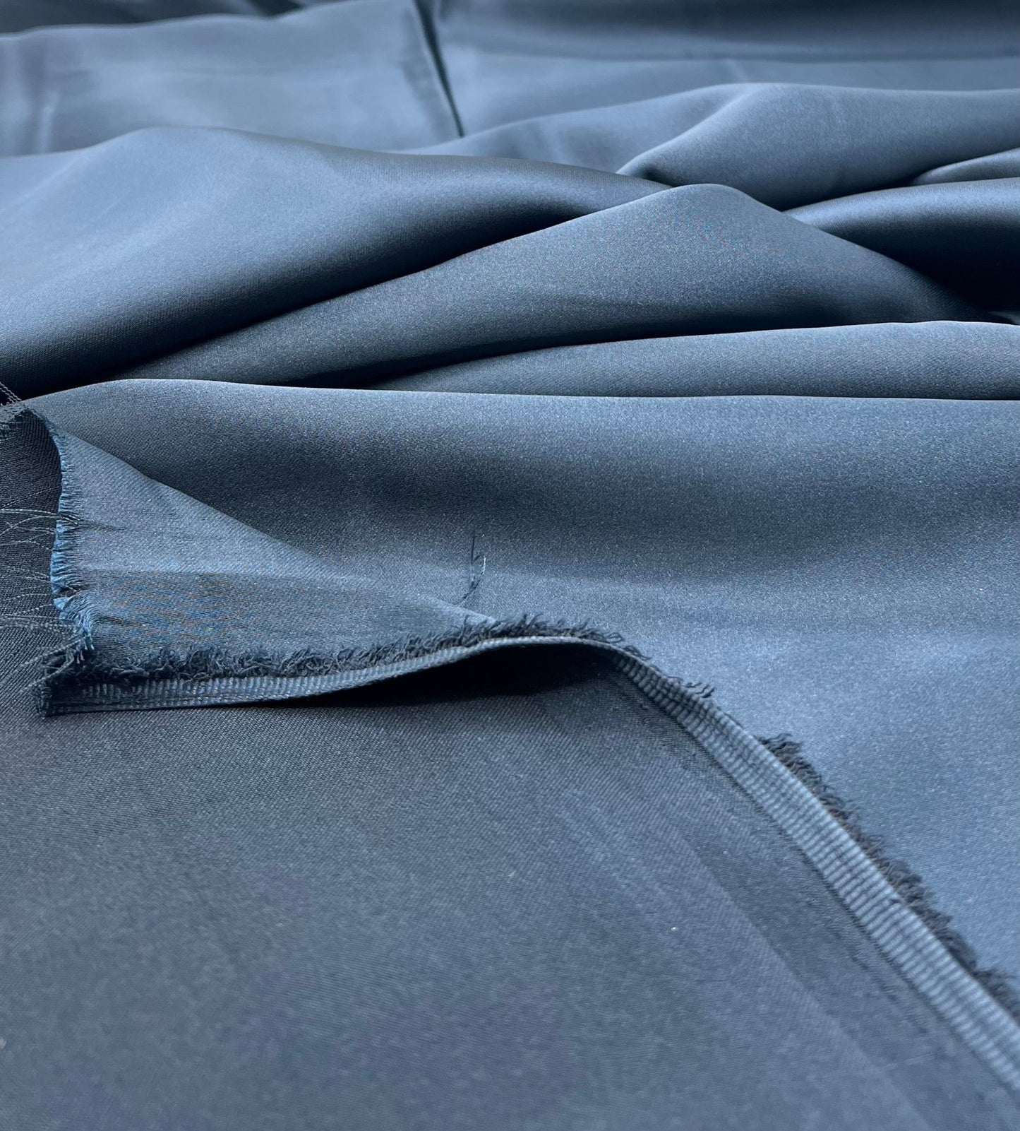 Navy Recycled Satin 160GSM Dress Craft Non Stretch Fabric - T9 Fabrics