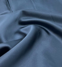 Navy Recycled Satin 160GSM Dress Craft Non Stretch Fabric - T9 Fabrics