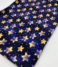 Navy Stars Print Cotton Stretch Jersey 200 GSM 95/5 Lycra 4 Way Stretch - T9 Fabrics