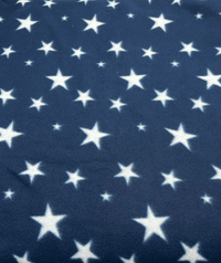 Navy Stars Printed Anti - Pil Polar Fleece Fabric Blanket Loungewear - T9 Fabrics