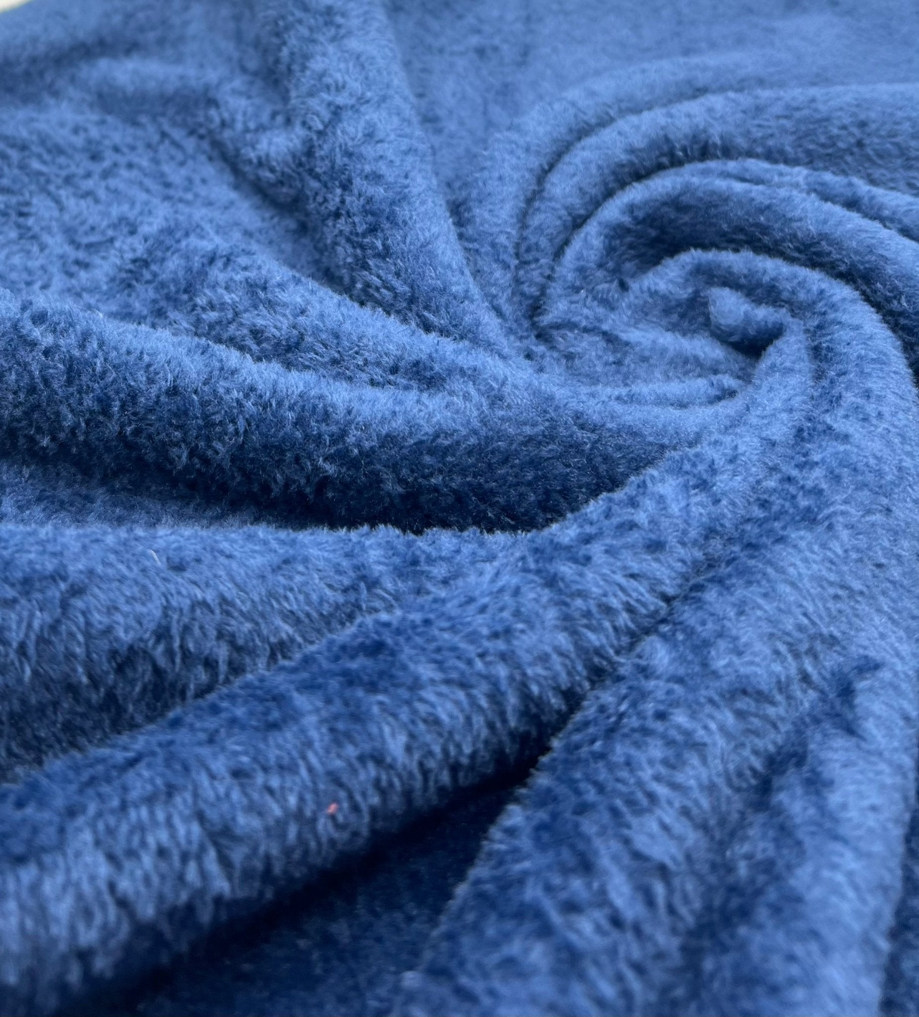 Navy Super Soft Plain Cuddle Fleece Fabric Blanket Loungewear - T9 Fabrics