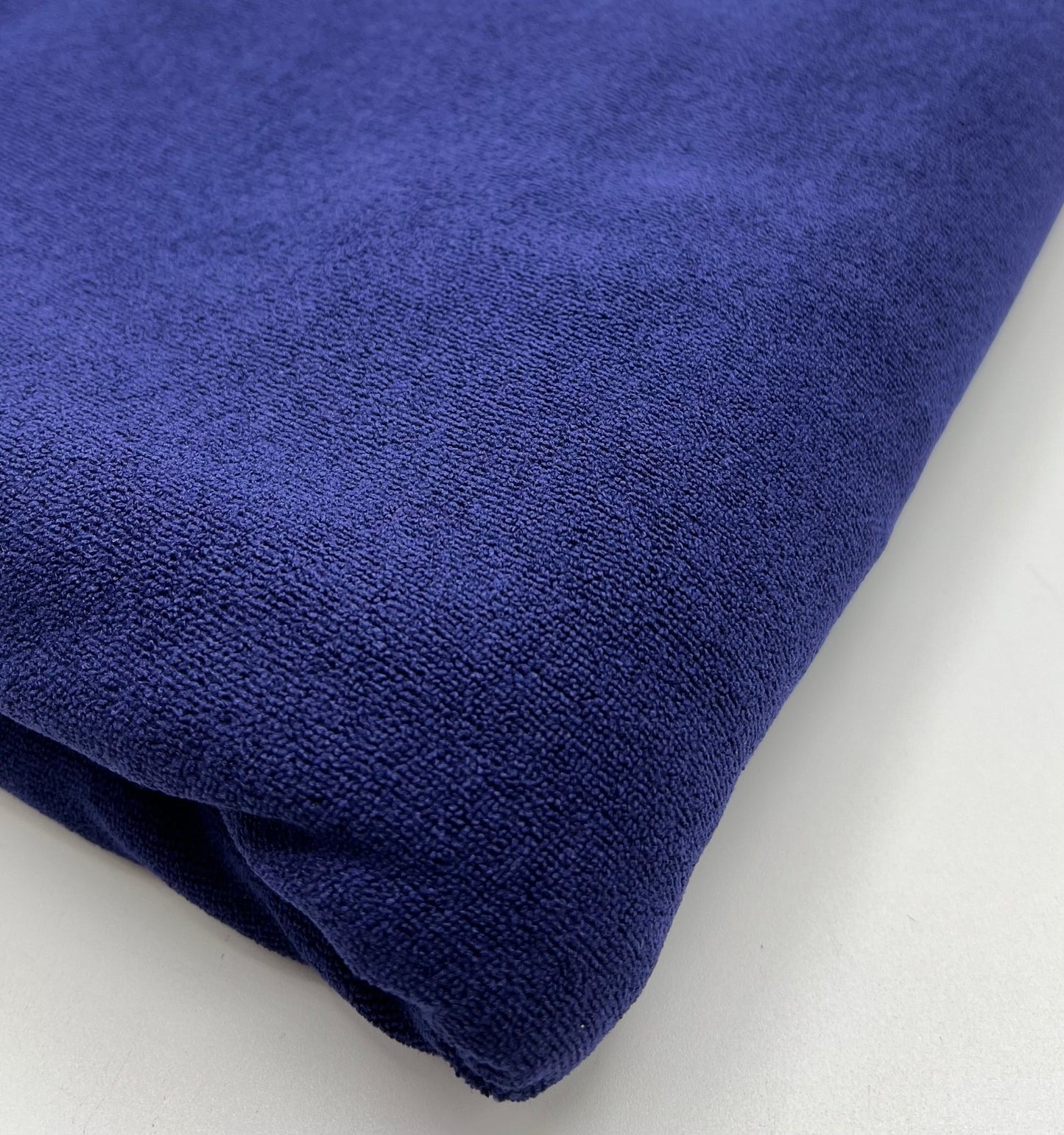 Navy Terry Towelling Polyester Stretch Dress Craft Fabric - T9 Fabrics