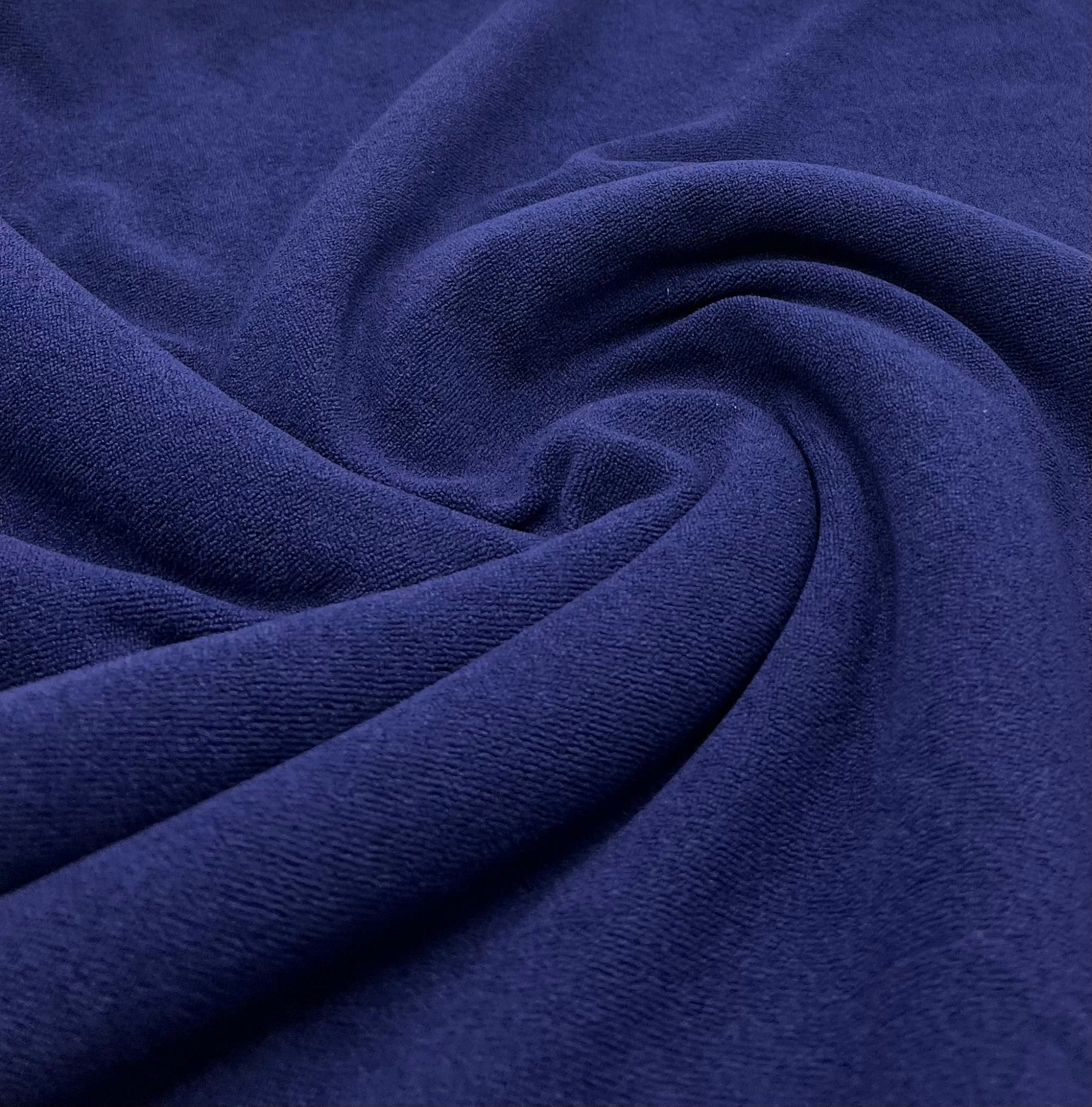 Navy Terry Towelling Polyester Stretch Dress Craft Fabric - T9 Fabrics