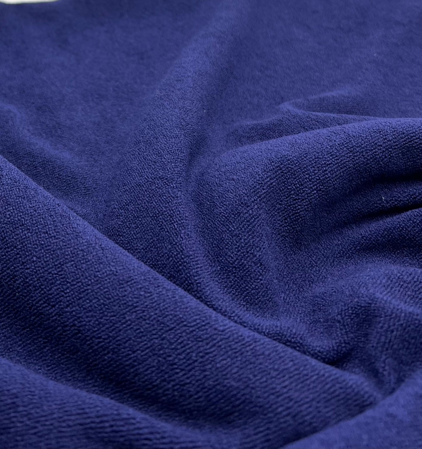 Navy Terry Towelling Polyester Stretch Dress Craft Fabric - T9 Fabrics