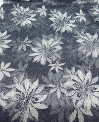 Navy White Floral Mesh Fabric Stretch - T9 Fabrics