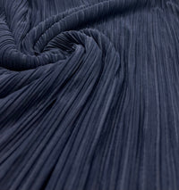 Navy Wide Pleated Plisse Stretch Fabric - T9 Fabrics