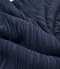 Navy Wide Pleated Plisse Stretch Fabric - T9 Fabrics