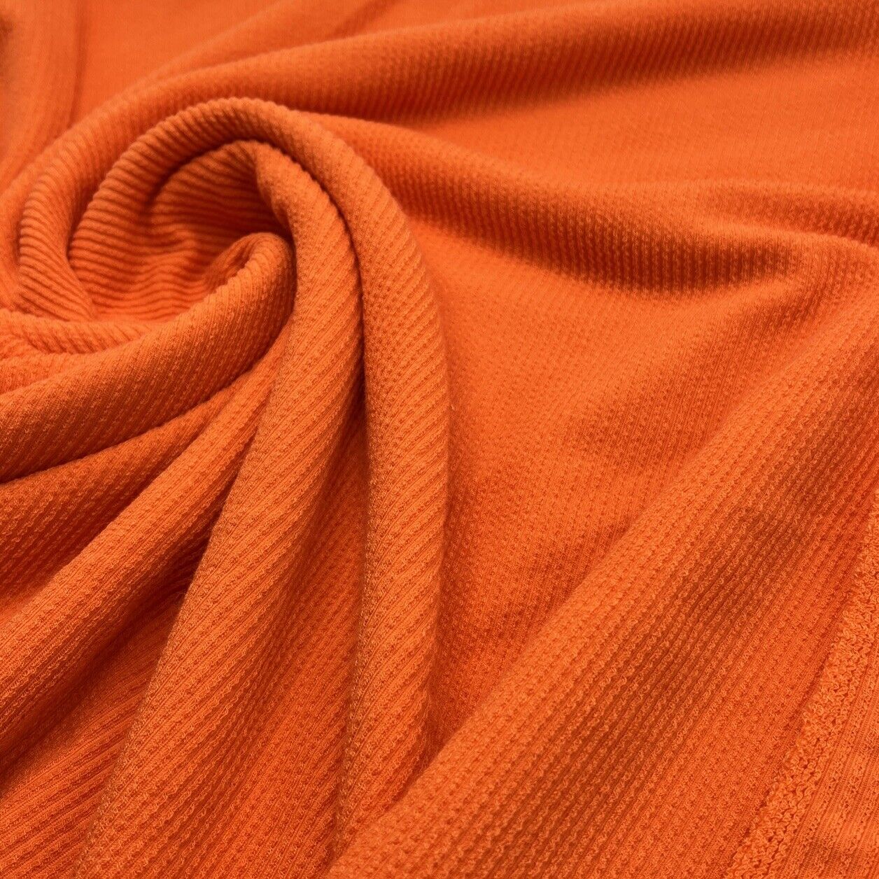 Neon Orange Crinkle Rib Stretch Fabric - T9 Fabrics