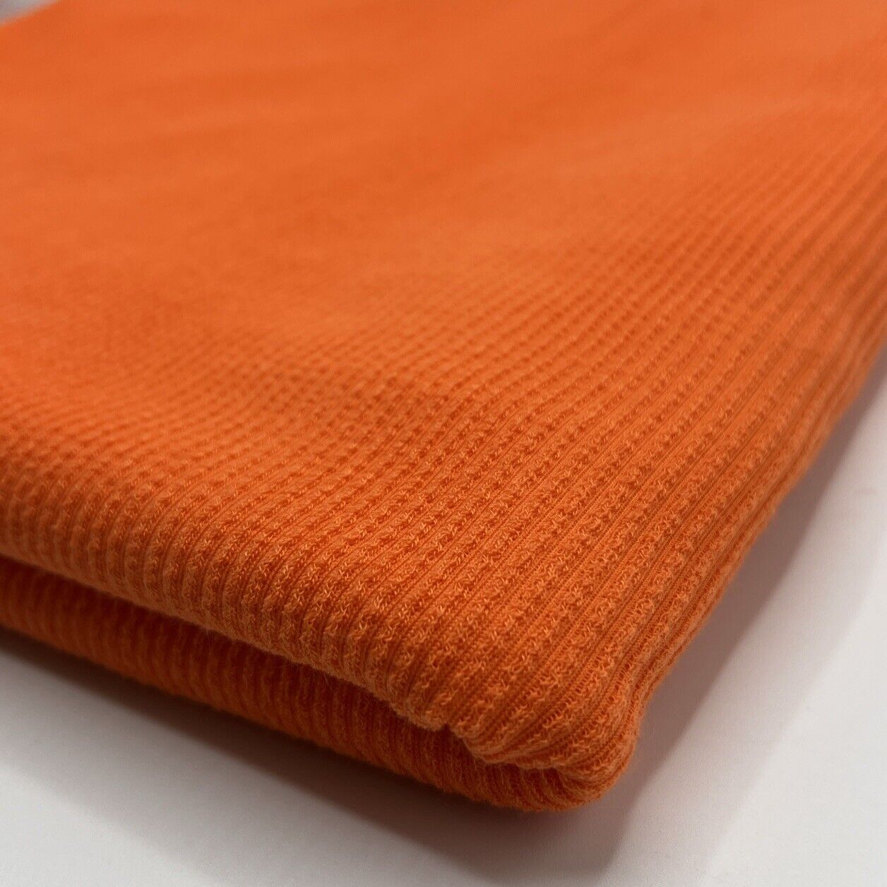 Neon Orange Crinkle Rib Stretch Fabric - T9 Fabrics