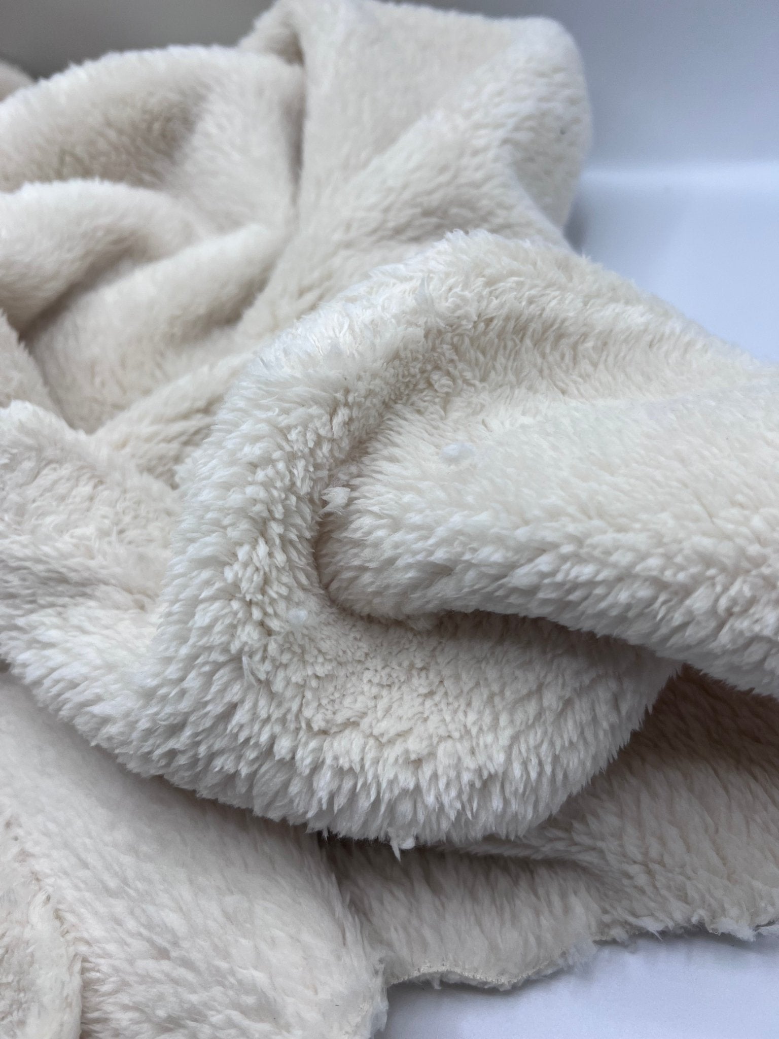 New Cream Double Sided Fluffy Fleece Fabric - T9 Fabrics