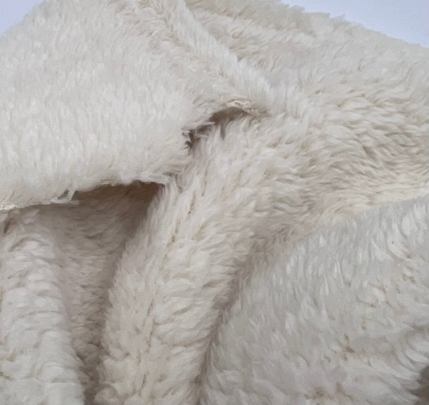 New Cream Double Sided Fluffy Fleece Fabric - T9 Fabrics