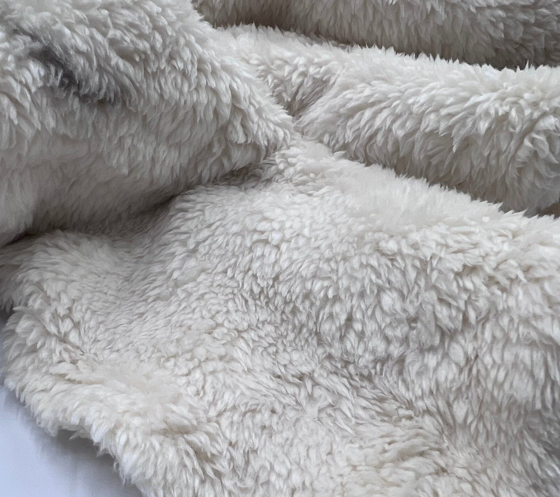 New Cream Double Sided Fluffy Fleece Fabric - T9 Fabrics