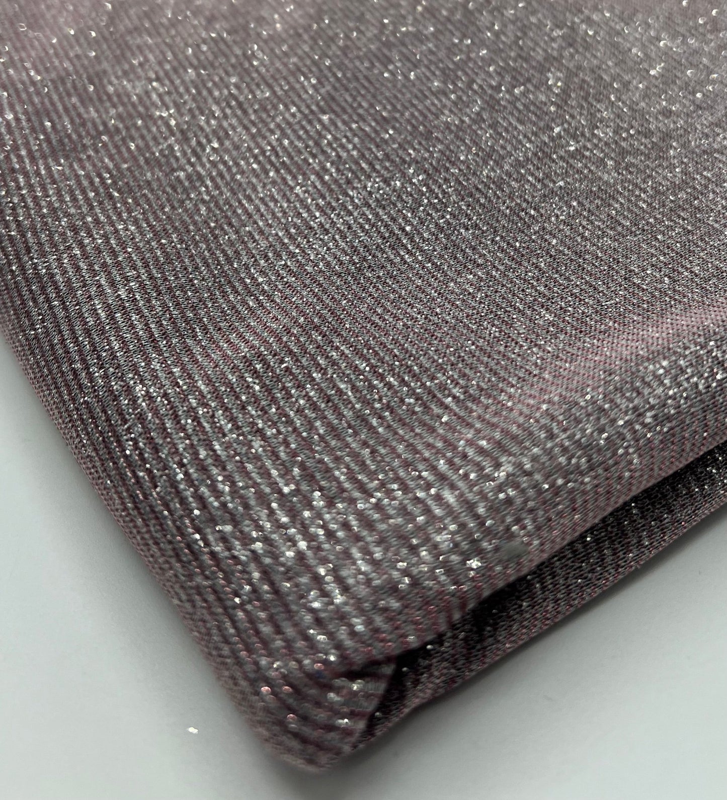 Nude Silver Glitter Detail Sparkle Metallic Stretch Knit Fabric - T9 Fabrics