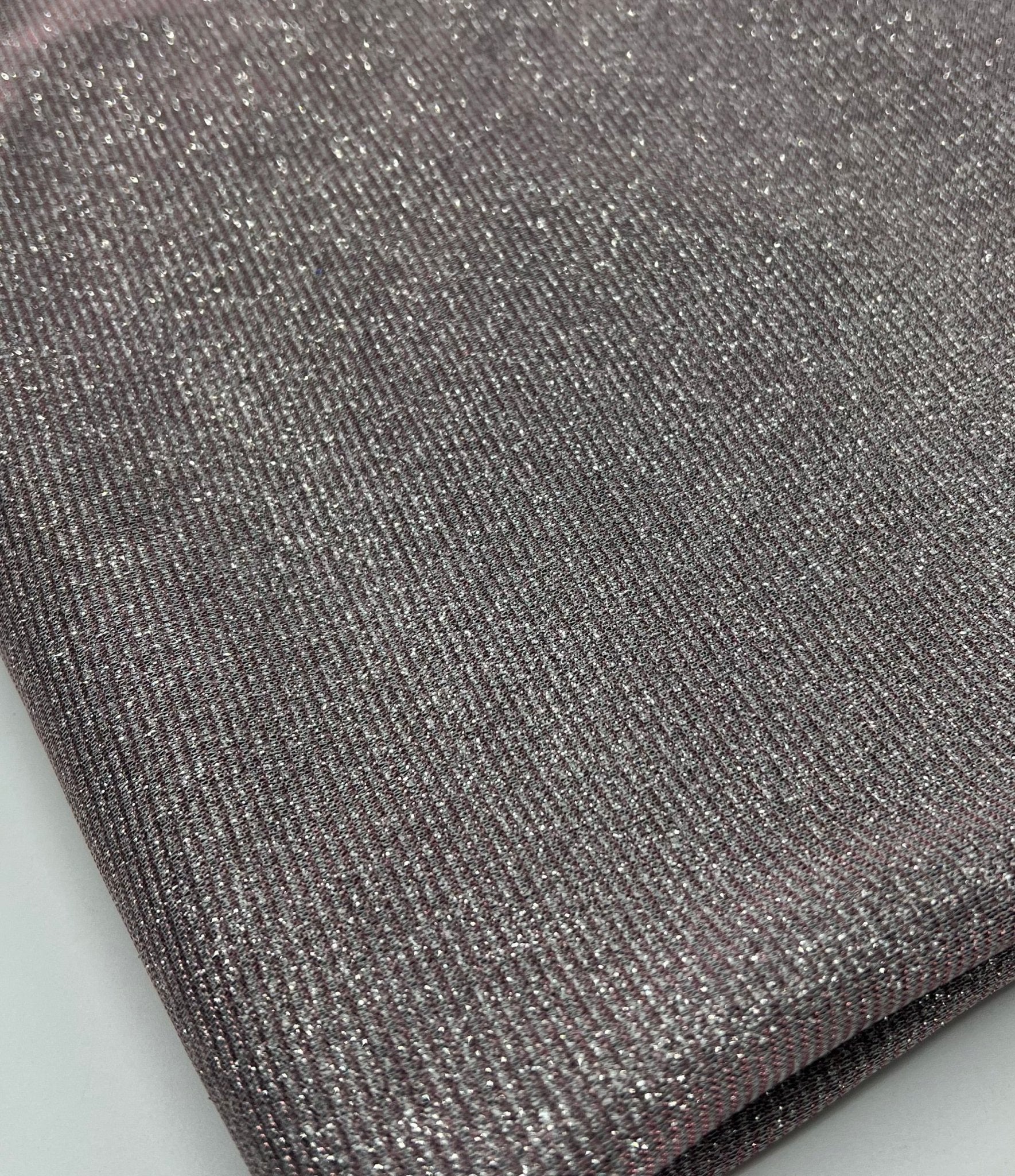 Nude Silver Glitter Detail Sparkle Metallic Stretch Knit Fabric - T9 Fabrics