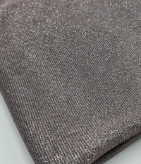 Nude Silver Glitter Detail Sparkle Metallic Stretch Knit Fabric - T9 Fabrics