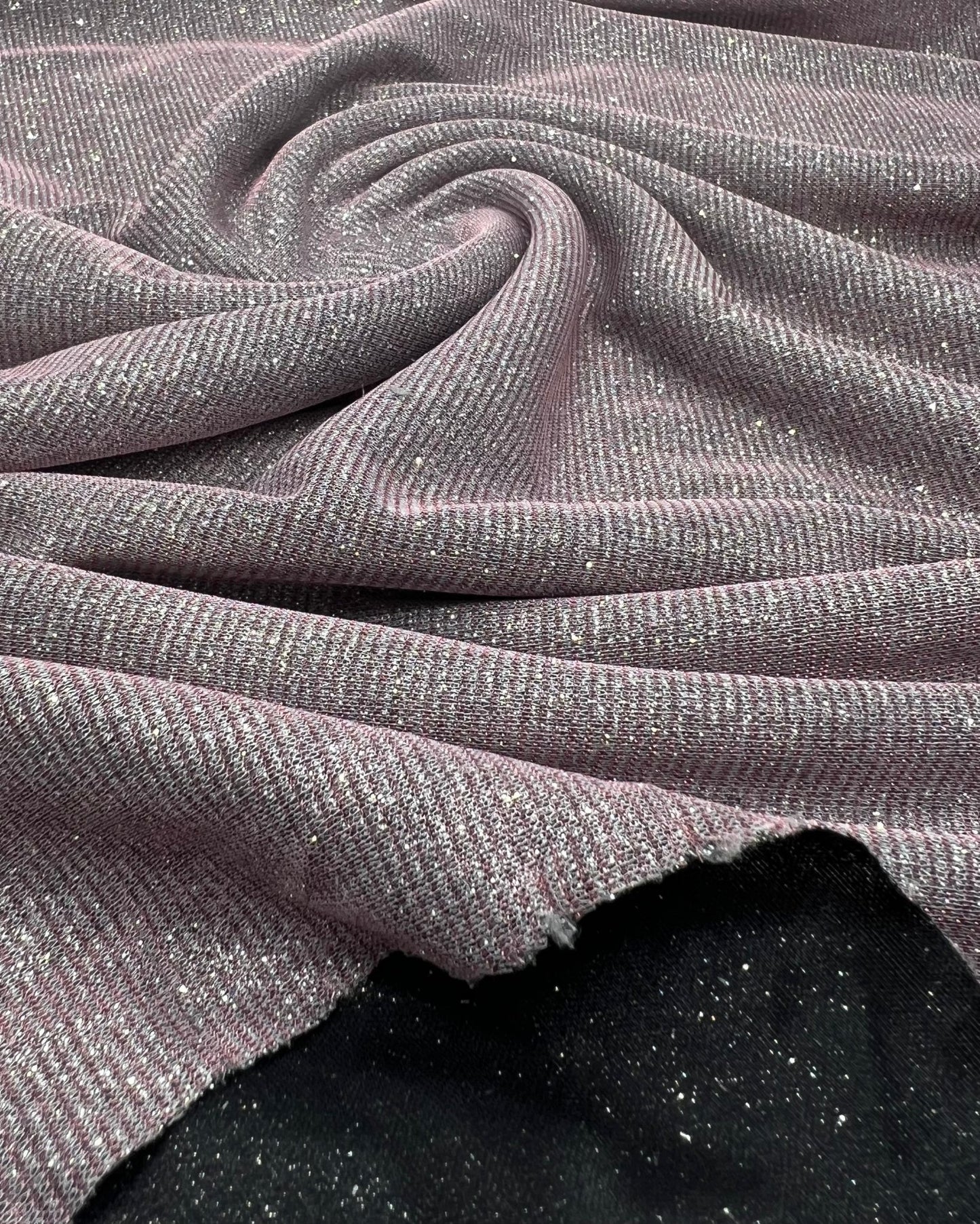 Nude Silver Glitter Detail Sparkle Metallic Stretch Knit Fabric - T9 Fabrics