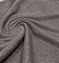 Nude Silver Glitter Detail Sparkle Metallic Stretch Knit Fabric - T9 Fabrics