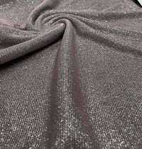 Nude Silver Glitter Detail Sparkle Metallic Stretch Knit Fabric - T9 Fabrics