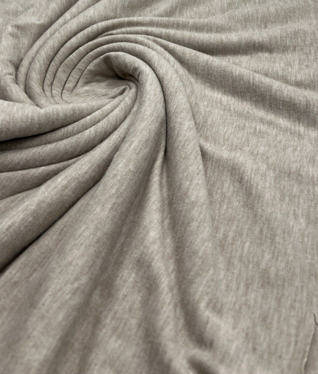 Oatmeal Melange Knit Stretch Fabric - T9 Fabrics