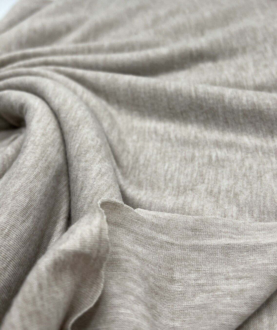 Oatmeal Melange Knit Stretch Fabric - T9 Fabrics