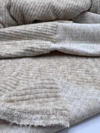 Oatmeal Soft New Brushed Cosy Wide Rib Stretch Fabric - T9 Fabrics