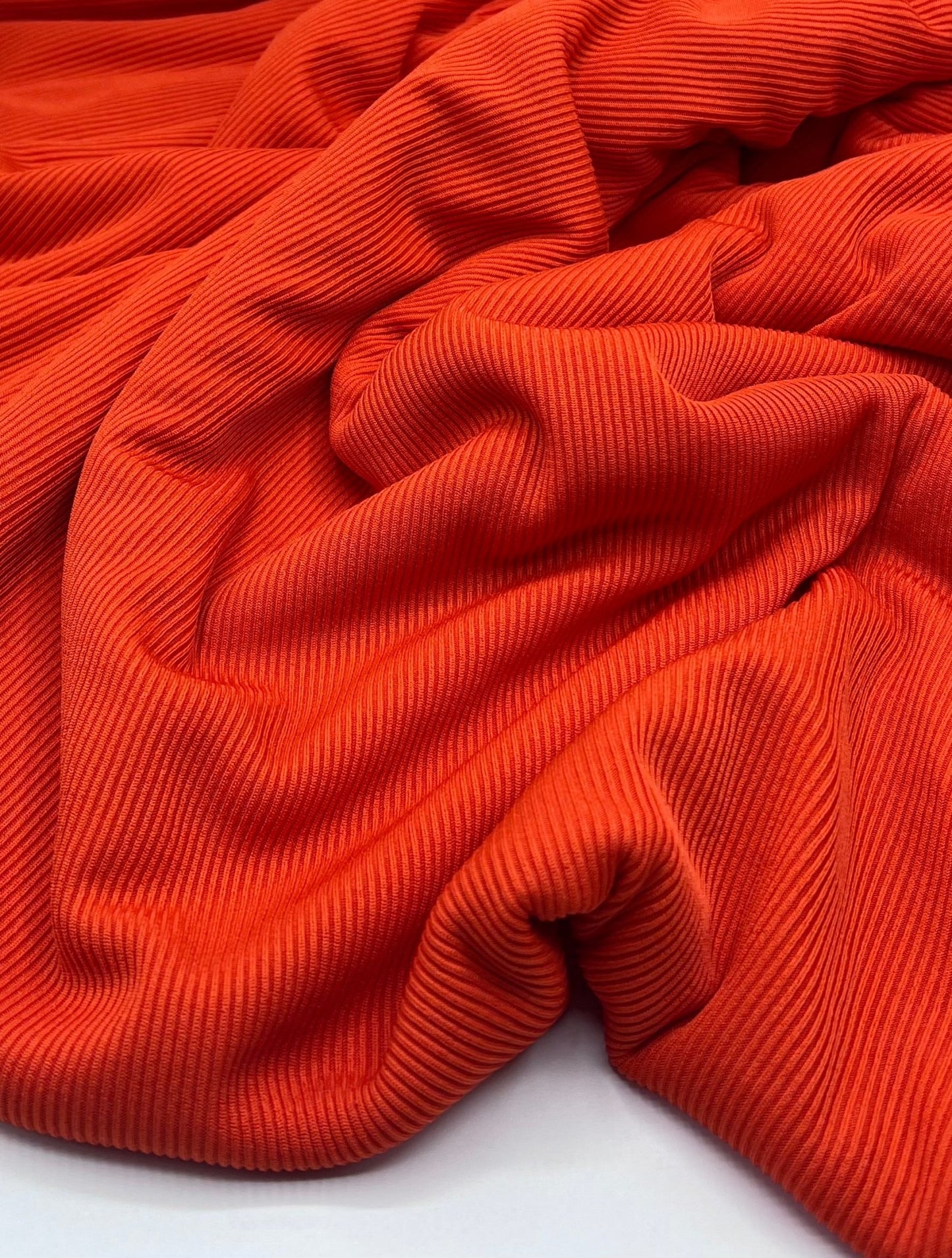 Orange 2X1 Fine Rib Stretch Fabric - T9 Fabrics