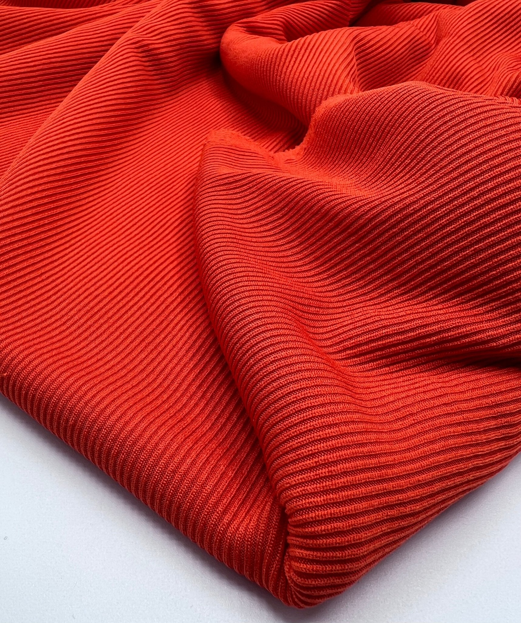 Orange 2X1 Fine Rib Stretch Fabric - T9 Fabrics