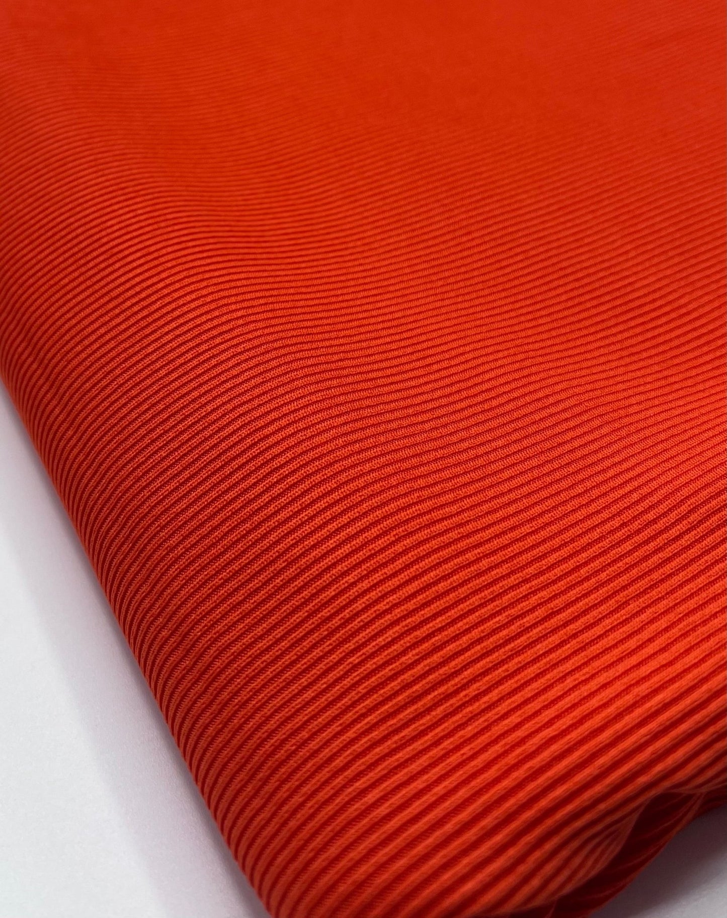 Orange 2X1 Fine Rib Stretch Fabric - T9 Fabrics