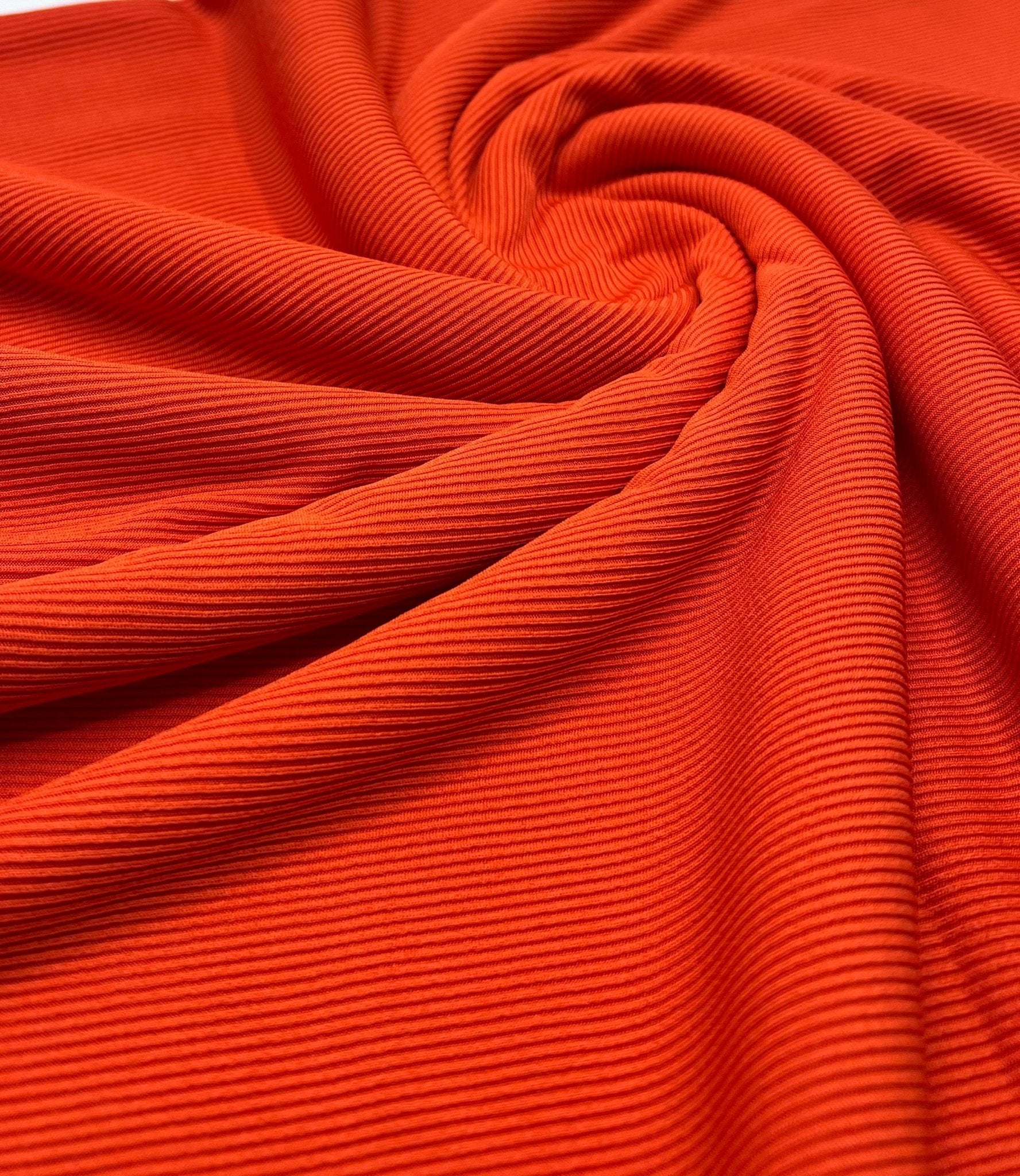 Orange 2X1 Fine Rib Stretch Fabric - T9 Fabrics